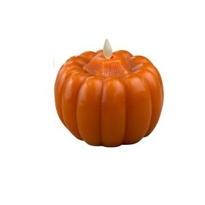 Luminara Flameless Pumpkin Candle Realistic Moving Flame Timer 2.5" Small